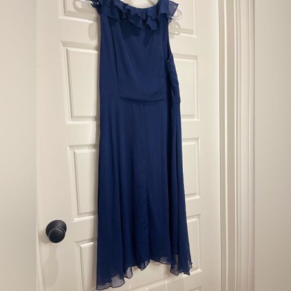 Jonathan Martin navy blue flowy chiffon dress size 12 - Picture 5 of 6